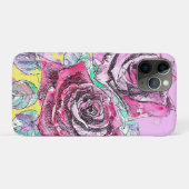 Rode Rose Bloem Aquarel Kleurrijke Kunst Case-Mate iPhone Case (Achterkant (horizontaal))