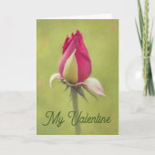 Rode Rose Bloem Bud Valentijn Liefde Kaart (Voorkant)