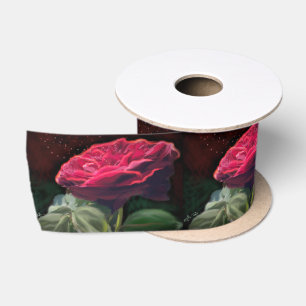 Rode Rose Bloem Groen Zwart Art Bloemen Bloemen Lint