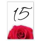 Rode Rose Bruiloft Verticale Tafel Aantal Kaarten (Achterkant)