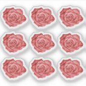 Rode Rose Elegante Bloemenplanner / Scrapbook Shee Sticker (Voorkant)