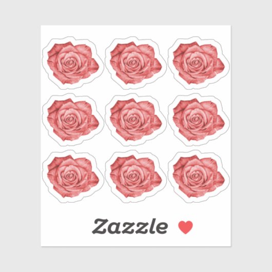 Rode Rose Elegante Bloemenplanner / Scrapbook Shee Sticker (Vel)