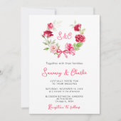 Rode Rose Krans Ribbon bruiloft Kaart (Voorkant)