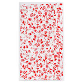 Rode Rose Patroon Gift Bag Klein Cadeauzakje (Achterkant)