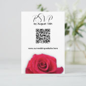 Rode Rose QR-code Wedding Response Kaart (Staand voorkant)