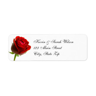 Rode Rose retouradreslabels Etiket