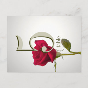 Rode Rose Tafel Nummer Kaart