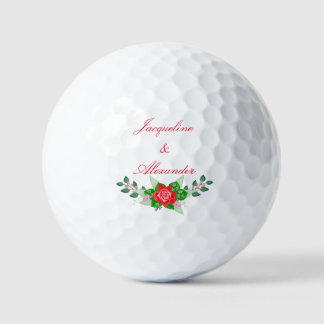 Rode Rose Wedding Theme Party Favor Golf Balls Golfballen
