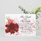 Rode Rose Wedding Uitnodiging (Staand voorkant)