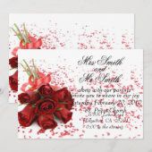 Rode Rose Wedding Uitnodiging (Voorkant / Achterkant)