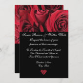 Rode Rose Wedding Uitnodiging (Voorkant / Achterkant)