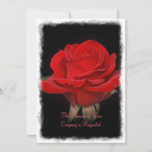 Rode Rose Wedding Uitnodiging (Voorkant)