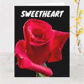 RODE ROSE WENSKAARTEN KAART (Gele Bloem)