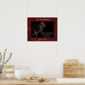 Rode rosebuds Rood Heart Wedding Gift Poster (Keuken)