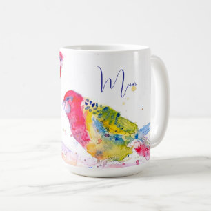 Rode Rosella Papegaai Papegaaien Vogels Aquarel Mo Koffiemok