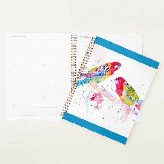 Rode Rosella Parrot Aquarel Schildercomputer Planner (Display)