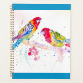 Rode Rosella Parrot Aquarel Schildercomputer Planner (Voorkant)