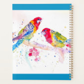 Rode Rosella Parrot Aquarel Schildercomputer Planner (Achterkant)