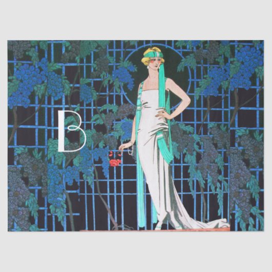 RODE ROSTERS IN DE NACHT, BEAUTY MODE MONOGRAM TI TISSUEPAPIER (Voorkant)