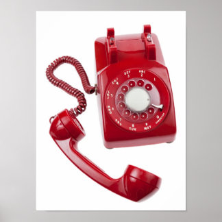 Rode Rotary-telefoon Poster