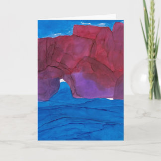 Rode Rots Alcohol Ink Vouw Notitiekaart