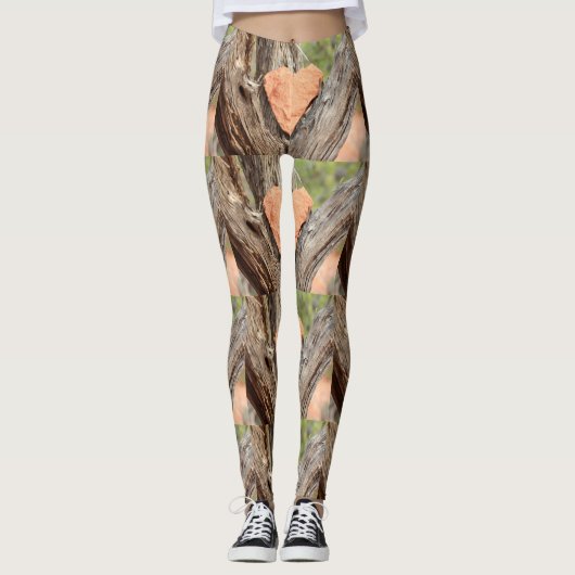 rode rotsboomschors leggings (Voorkant)