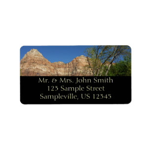 Rode rotsen bij Zion National Park-fotografie Etiket