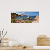 Rode rotskust van het poster Sardinië (Keuken)