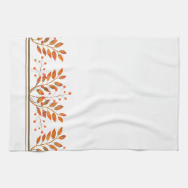 Rode Rowan bessen & gouden bladeren Theedoek