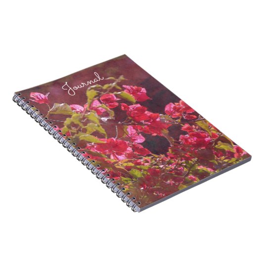 Rode Roze Bloemen in Zonneschijn Journal Notebook Notitieboek (Rechterzijde)