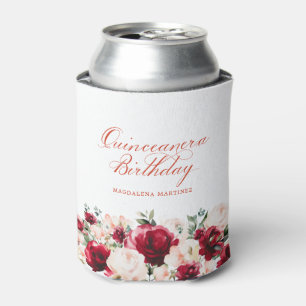 Rode Roze Bloemen Quinceanera Verjaardag Gepersona Blikjeskoeler