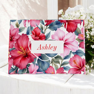 Rode Roze Bloemige Waterverf Elegant Groot Cadeauzakje