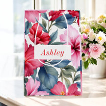 Rode Roze Bloemige Waterverf Hibiscus Elegant