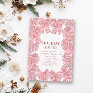 Rode & Roze Bogen Kerstvakantie Soirée Kaart