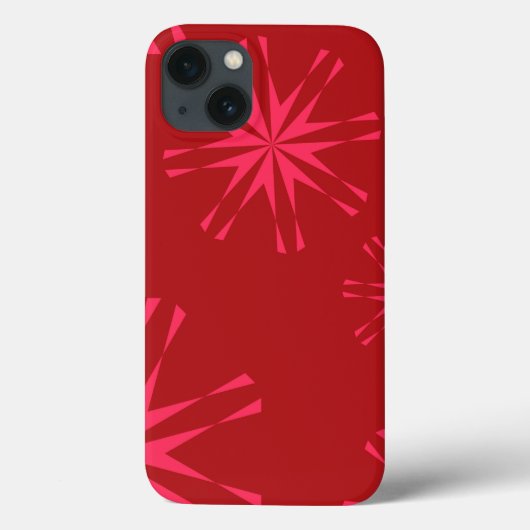 Rode, roze, coole trendmatige, moderne sterrenbloe Case-Mate iPhone case (Achterkant)