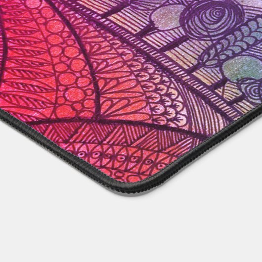 Rode & roze Doodle Desk Mat (Hoek)
