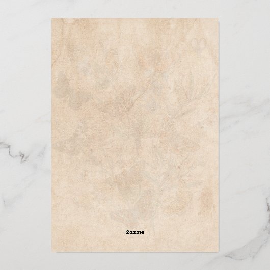 rode roze Elegant Quinceañera Real Gold Folie Uitnodiging (Achterkant)