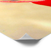 Rode roze en blauwe vogel poster (Hoek)