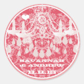 Rode roze en grijze  damesluchters Stickers (Voorkant)