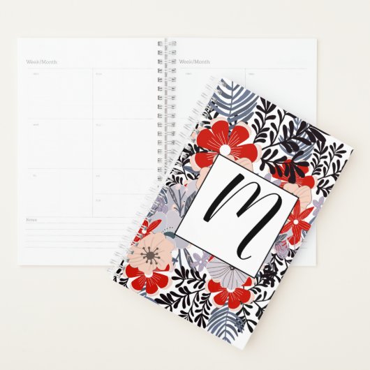  rode roze en lavender Floral Planner (Display)