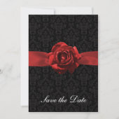 Rode roze en lint save the date (Voorkant)