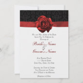 Rode roze en lint save the date (Achterkant)
