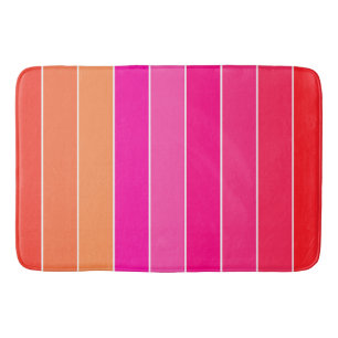 Rode, roze en Oranje strepen Badmat