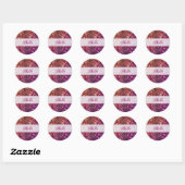 Rode roze en Paarse spaarpjes met glitter design Ronde Sticker (Vel)