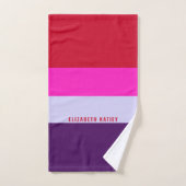 Rode, roze en Paarse streepjespatroon Bad Handdoek (Handdoek)