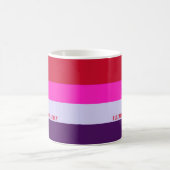 Rode, roze en Paarse streepjespatroon Koffiemok (Center)