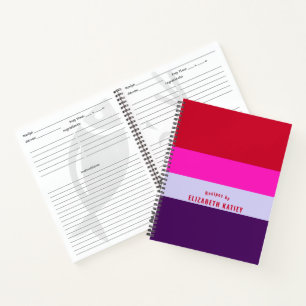 Rode, roze en Paarse strepen Patroon Recepten Notitieboek