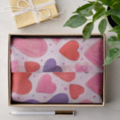 Rode roze en Paarse Valentijnsdag — Hearts Design Tissuepapier (Geschenk)