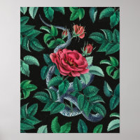 rode roze en slang