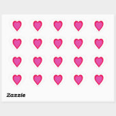 Rode Roze Gelaagde Harten Stickers (Vel)
